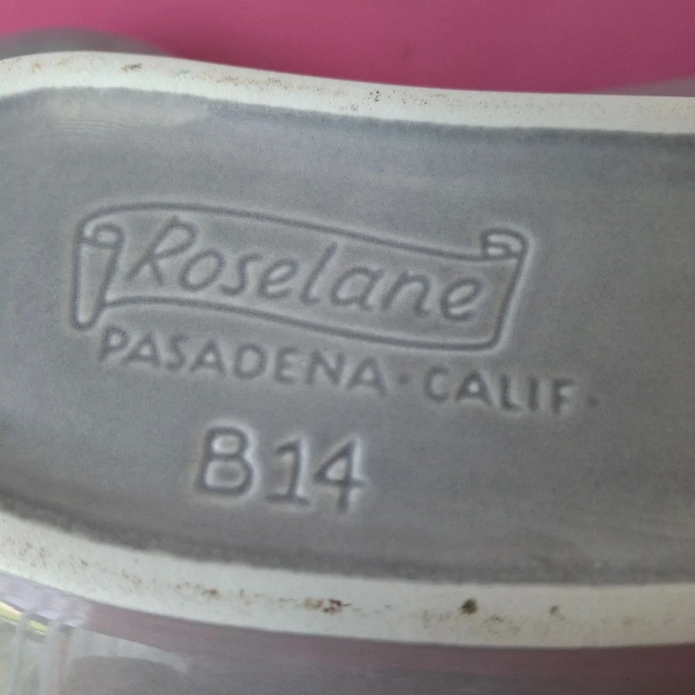 Roselane B14 MCM Pink Gray Freeform Pottery Bowl Dish Pasadena California 1950s